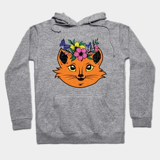 Vintage Style Cute Floral Cat Hoodie